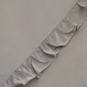 Karaca Home Pure Ruffle %100 Pamuk Çift Kişilik Nevresim Takımı Açık Gri thumbnail 3