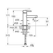 VitrA Origin A42555 Lavabo Bataryası, Kısa, Krom thumbnail 8