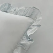 Karaca Home Pure Ruffle %100 Pamuk Çift Kişilik Nevresim Takımı Açık Mavi thumbnail 6