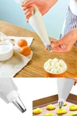 Online Kapında OnlineKapında Krema Sıkma Torbası Seti 10 Parça Pasta Krema Kek Süsleme Torbası Paslanmaz Çelik Uçlu - 2