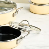 Karaca Erva 14 Parça İndüksiyon Tabanlı Emaye Çeyiz Seti Krem thumbnail 2