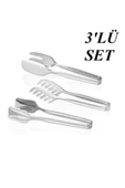 Online Kapında 3 ' lü Paslanmaz Çelik Servis Maşa Seti thumbnail 1