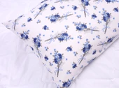 Yastık Kılıfı Kapaklı Mavi Çiçek Desenli 2'Lİ 50x70 thumbnail 2