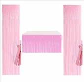 Pembe Masa Eteği, 2 Adet Pembe Arka Fon thumbnail 1