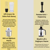EL BLENDER Seti INOX Doğrayıcı Kahve Ve Baharat Öğütücü Patates ezici 1500 WATT - 5