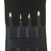 Twiezers TWZSET4001 Deri Çantalı 4'lü Paslanmaz Çelik Cımbız Seti - Siyah/Siyah - 1