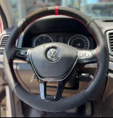 DİKİŞLİ DİREKSİYON KILIFI NUBUK DERİ NOKTALI DERİ KIRMIZI YÜZÜK KIRMIZI DİKİŞLİ VW AMAROK İÇİN thumbnail 1