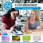 TriLine 2500X Binoküler 5MP USB Kamera Bilgisayar Destekli Bileşik Biyolojik Dijital Mikroskop - 6