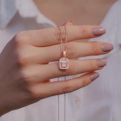 Baget Taşlı Rose Kaplama 925 Ayar Gümüş Kadın Kolye thumbnail 1