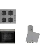 Ferre Pure Ss Serisi Gri Cam Ankastre Set D088 - SS208 - XE61MDV thumbnail 1