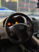 DİKİŞLİ DİREKSİYON KILIFI NOKTALI DERİ NUBUK DERİ KIRMIZI YÜZÜK / DİKİŞLİ TOYOTA AURİS İÇİN - 1