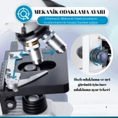 TriLine 2500X Binoküler 5MP USB Kamera Bilgisayar Destekli Bileşik Biyolojik Dijital Mikroskop - 4