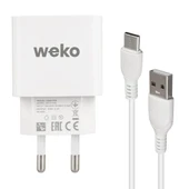 Weko WK-21435 M7 2.1 Amper Telefon Şarj Adaptörü + Type-C Kablo - 2