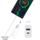 Powerway HW25 Usb 3.0 / Type-C 25W 3.0 A Hızlı Şarj Aleti Başlığı PD25W - 3