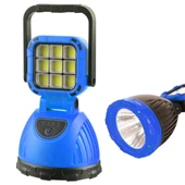 Powermaster PM-8033C 6 Modlu EL Feneri Ve Işıldak Acil Durum Lambası 9 Cob Ledli Solar Şarjlı - 1