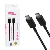Weko Wk-26526 Type-C To Type-C 1 Metre 5A Siyah Şarj Kablosu - 1