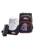 Lugmo 3 Lü Ortaokul Çanta Seti İlkokul Çantası Komple Astarlı Basketboll thumbnail 1