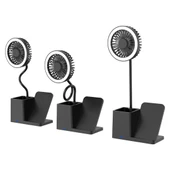 S-Link SL-M9055 10 Watt Kablosuz Şarj İstasyonlu Fanlı Kalemlikli Masa Lambası (Siyah) - 3