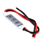 Powermaster 12-24 Volt Mini Üç Tuşlu Tek Renkli Led Kontrol Cihazı (Kırmızı - Siyah Kablo) - 2