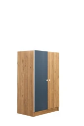 Güven Mobilya Kahverengi Ceviz Mavi Karyolalı Dolaplı Ranza Takım - 5