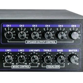Dexun D-400 500 W USB-SD-BT 4-16 Ohm 6 Bölgeli 2 Mik. 3 Aux Giriş Trafolu Mixer Anfi thumbnail 3