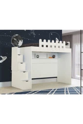 Güven Mobilya 90*190 Okyanus Tek Yataklı Beyaz / Beyaz Kiwi Ranza - 1