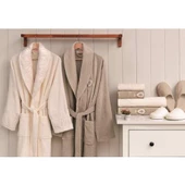 Özdilek Wedding Aile Bornoz Seti Krem-Taş 3447 - 1