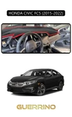 Guerrino  HONDA CIVIC FC5 2015-2022TORPİDO KORUMA HALISI SİYAH KENAR thumbnail 1