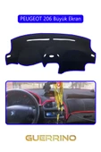 Guerrino  PEUGEOT 206 Büyük EkranTORPİDO KORUMA HALISI MAVİ KENAR thumbnail 1