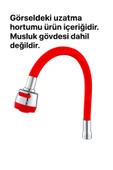 DESIPHON Kırmızı Silikonlu 2 Fonksiyonlu Kubar Musluk Başlığı – Oynar Başlık, Su Tasarrufu ve Konfor - 2