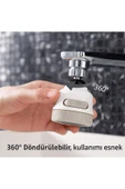 DESIPHON 360° Döner Başlıklı Mutfak Musluk Ucu – 3 Fonksiyonlu Su Tasarruflu Püskürtme Başlığı Aparatı - 4