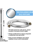 DESIPHON 200 cm Paslanmaz Çelik Duş Hortumu – Esnek Yapı, Yüksek Basınç Dayanımı, Uzun Ömürlü Kullanım - 7