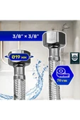 DESIPHON 70 Cm Paslanmaz Çelik Örgülü Flex Hortum  3/8x3/8 Klozet ve Taharet Musluğu Bağlantı Hortumu - 4