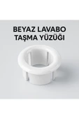 DESIPHON 2 Adet Beyaz Lavabo Taşma Yüzüğü Evye Taşma Deliği Kapağı Plastik Gider Aksesuarı Uyumlu - 2