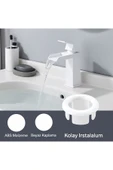 DESIPHON 2 Adet Beyaz Lavabo Taşma Yüzüğü Evye Taşma Deliği Kapağı Plastik Gider Aksesuarı Uyumlu - 5