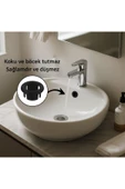 DESIPHON 2 Adet Siyah Lavabo Taşma Yüzüğü Evye Taşma Delik Kapağı Plastik Malzeme - 4