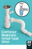DESIPHON Çamaşır Makinesi Girişli Koku Önleyici Taslı Körüklü Sifon Dayanıklı & Uzun Ömürlü - 5
