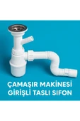 DESIPHON Çamaşır Makinesi Girişli Koku Önleyici Taslı Körüklü Sifon Dayanıklı & Uzun Ömürlü - 1