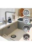 DESIPHON Çöpmak 8 cm Paslanmaz Çelik Lavabo Evye Gider Süzgeci Sifon Uyumlu Dayanıklı Filtre - 5