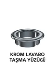 DESIPHON Parlak Krom Görünümlü Lavabo Taşma Yüzüğü - Dayanıklı Metal Evye Taşma Halkası 1 Adet - 2