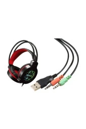 SNOPY SN-GX7 KULAKLIK MİKROFONLU OYUNCU KULAKLIĞI USB LED IŞIKLI KULAKLIK KORUYUCU KABLOLU KULAKLIK - 3