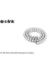 S-LINK SL-195 KABLO DÜZENLEYİCİ 22MM 2 METRE GRİ KABLO DÜZENLEYİC - 6