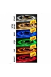 5050 Şerit Led 12V 1A 60 Led iç Mekan Silikonsuz Şerit Led 3 Çipli 10 Metre Yeşil Şerit Led - 5