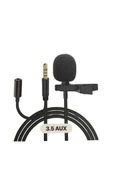 YAKA MİKROFONU 3.5MM AUX JACK 1.5 METRE KABLO YOUTUBER YAKA MİKR - 1