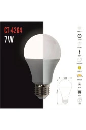 LED AMPUL 7W 6400 KELVİN 400 LÜMEN 220V BEYAZ EKONOMİK LED AMPUL CATA CT-4264 - 2