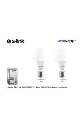 LED AMPUL 11 WATT 240 VOLT 60HZ 240-270 LÜMEN 3500K GÜN IŞIĞI LED AMPUL S-LİNK SWAPP SW-11W - 1