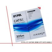 EYFEL EY-CAT505 CAT5 İNTERNET KABLOSU 305M GRİ KABLO UTP İNTERNET KABLOSU - 1
