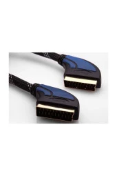 SCART TO SCART KABLO ERKEK-ERKEK KABLO 10 METRE GOLD KILIFLI ALTIN UÇLU SCART KABLO S-LINK SLX-938 - 3