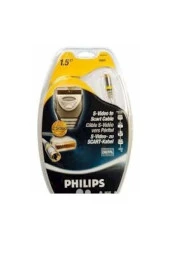 S VİDEO- SCART KABLO 24K ALTIN KAPLAMA KONNEKTÖR BAKIR ÖRGÜLÜ SCART KABLO PHILIPS SWV354310 - 1