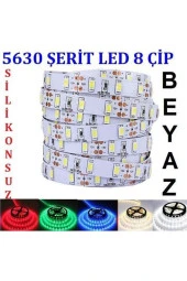 5630 ŞERİT LED DC 12V DOUBLE PCB 8 ÇİP SMD SİLİKONSUZ ŞERİT LED BEYAZ 5 METRE ŞERİT LED - 3